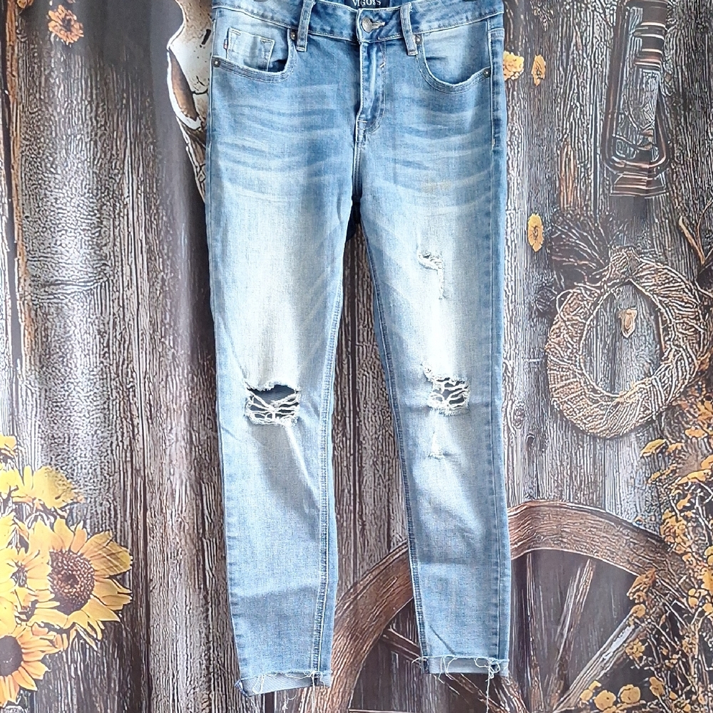 Vigoss Light Blue Distressed Skinny Jeans